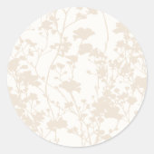Bloemenveld (Ivoor - Champagne) Ronde Sticker (Voorkant)
