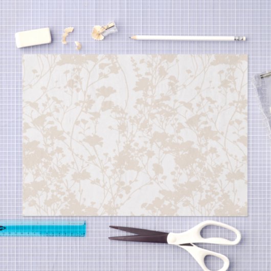 Bloemenveld (Ivoor - Champagne) Tissuepapier (Craft)