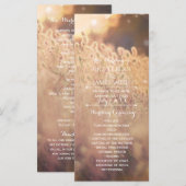 Bloemenveld Landelijke Bruiloft Programma Rek Programmakaart (Voorkant / Achterkant)