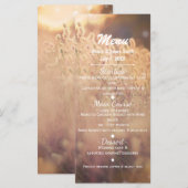 Bloemenveld Landelijke Bruiloftsmenu Menu (Voorkant / Achterkant)