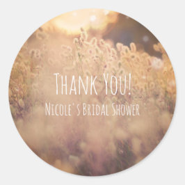 Bloemenveld Landelijke Huwelijksgunst Ronde Sticker