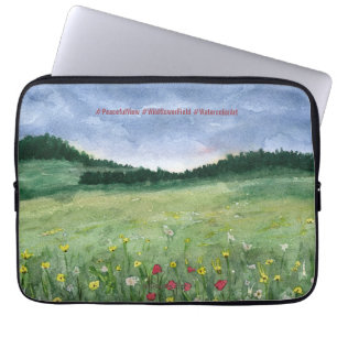 Bloemenveld Landschap Laptop Sleeve