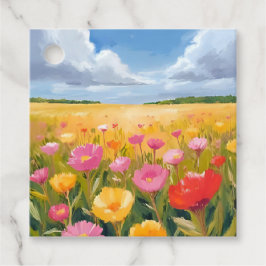 Bloemenveld Landschap Schilderen Aquarel Bedankjes Labels