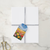 Bloemenveld Landschap Schilderen Aquarel Cadeaulabel (Met Touw)