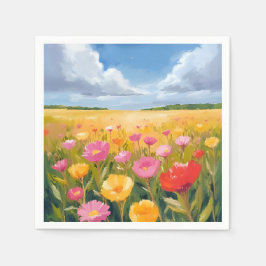 Bloemenveld Landschap Schilderen Aquarel Servet