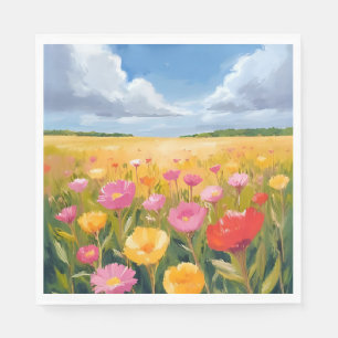 Bloemenveld Landschap Schilderen Aquarel Servet