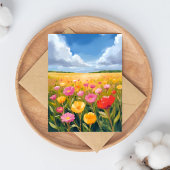 Bloemenveld Landschap Schilderen Kaart