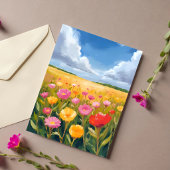 Bloemenveld Landschap Schilderen Kaart