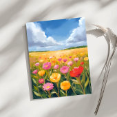Bloemenveld Landschap Schilderen Kaart
