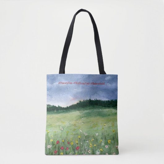Bloemenveld Landschap Tote Bag (Voorkant)