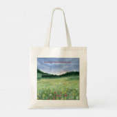 Bloemenveld Landschap Tote Bag (Achterkant)