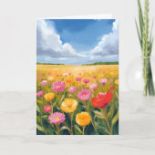 Bloemenveld landschapsschildering kaart (Voorkant)