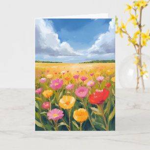 Bloemenveld landschapsschildering kaart
