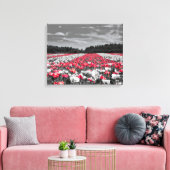 Bloemenveld minimalistische selectieve kleurenfoto canvas afdruk (Insitu (Woonkamer))