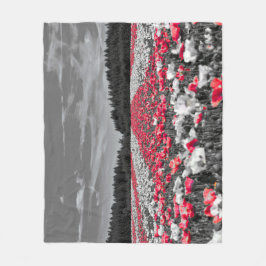 Bloemenveld minimalistische selectieve kleurenfoto fleece deken