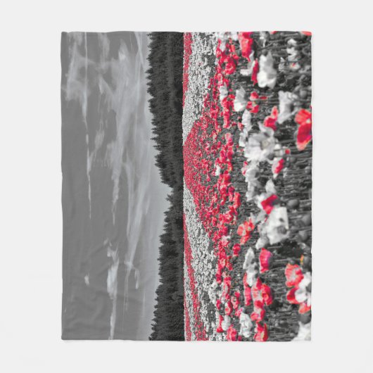Bloemenveld minimalistische selectieve kleurenfoto fleece deken (Voorkant)