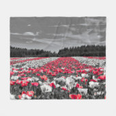 Bloemenveld minimalistische selectieve kleurenfoto fleece deken (Voorkant (Horizontaal))