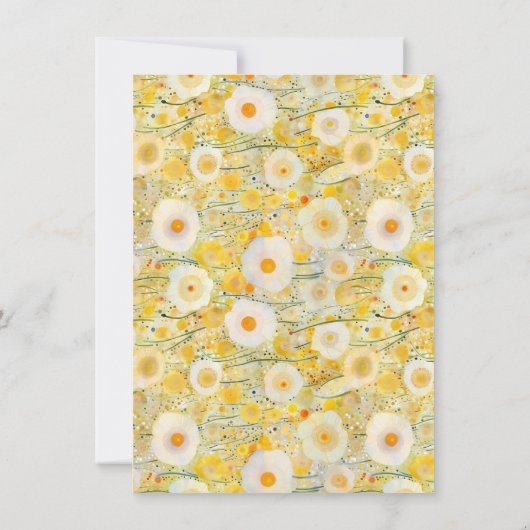 Bloemenveld NAAM Geel Sinaasappel Natuurlijke Scho Notitiekaartje (Achterkant)