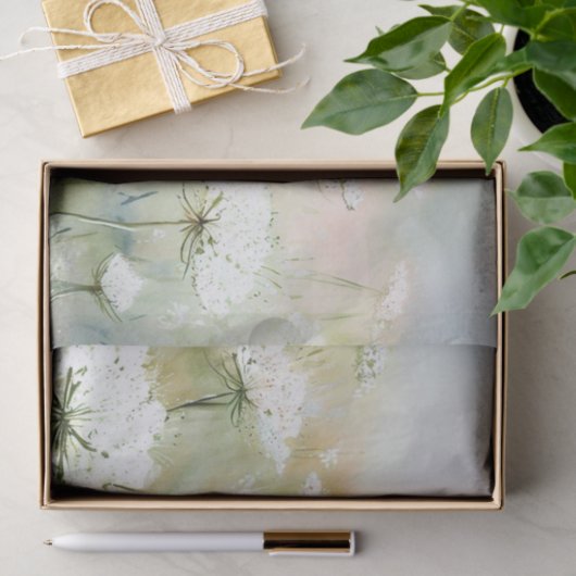 Bloemenveld - Queen Anne's Lace (B) Waterverf Tissuepapier (Geschenk)