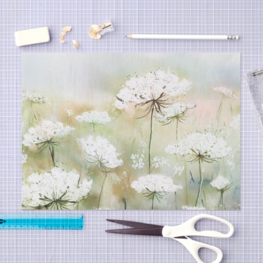 Bloemenveld - Queen Anne's Lace (B) Waterverf Tissuepapier (Craft)