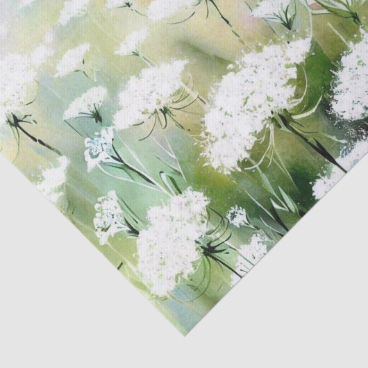 Bloemenveld - Queen Anne's Lace (C) Waterverf Tissuepapier (Detail)