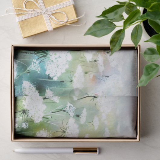 Bloemenveld - Queen Anne's Lace (C) Waterverf Tissuepapier (Geschenk)