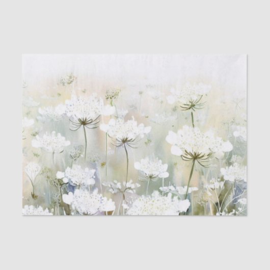 Bloemenveld - Queen Anne's Lace (D) Waterverf Tissuepapier (Voorkant)