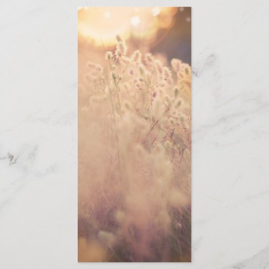 Bloemenveld rustieke land bruiloft menu (Achterkant)