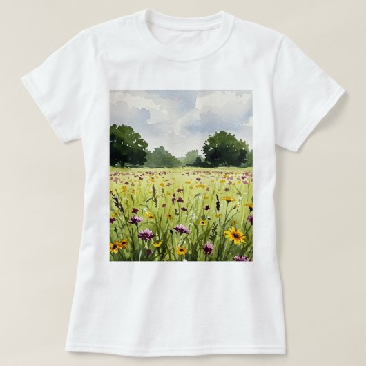 Bloemenveld T-shirt (Design voorkant)