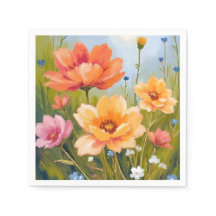 Bloemenveld | Waterverf Bloemen Botanisch