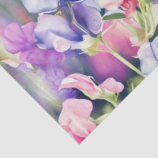 Bloemenveld - Zoete Erwt (A) Waterverf Tissuepapier (Detail)