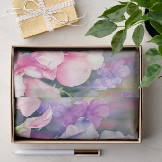 Bloemenveld - Zoete Erwt (A) Waterverf Tissuepapier (Geschenk)