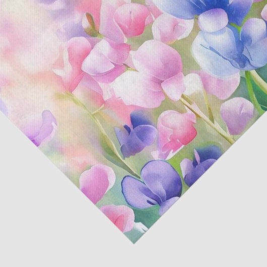 Bloemenveld - Zoete Erwt (C) Waterverf Tissuepapier (Detail)