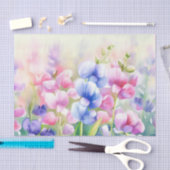 Bloemenveld - Zoete Erwt (C) Waterverf Tissuepapier (Craft)