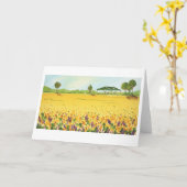 Bloemenvelden bij Huntington Folded Wenskaart Kaart (Gele Bloem)