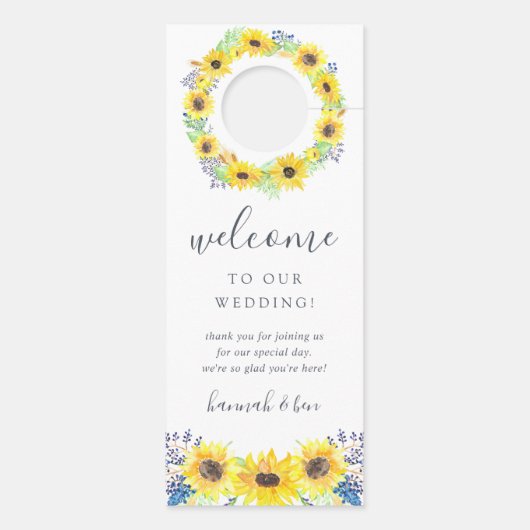 Bloemenvelden Bruiloft Welkom/ Niet Storen Deurhanger (Achterkant)