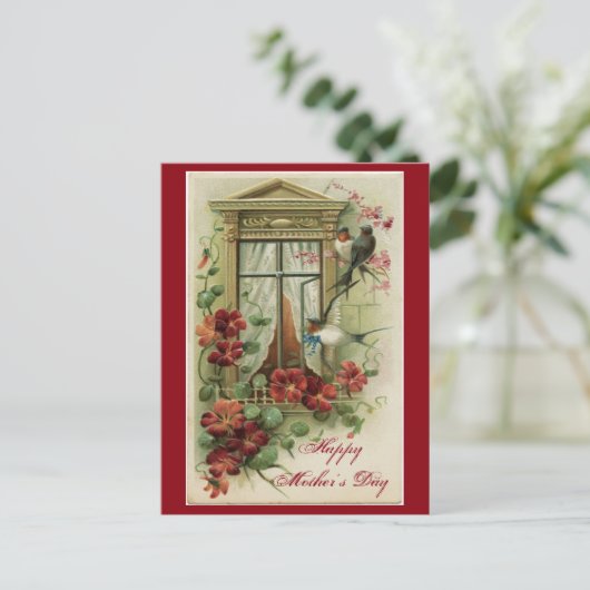 bloemenvenster briefkaart (Staand voorkant)