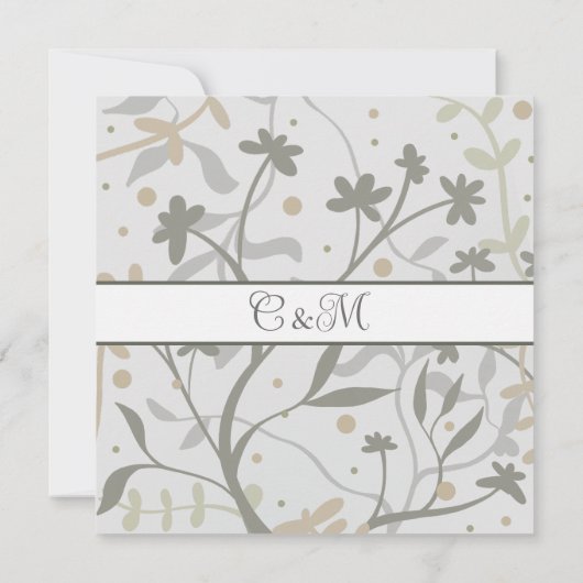 Bloemenveren Elegante Moderne Inspirivity Bruiloft Kaart (Achterkant)