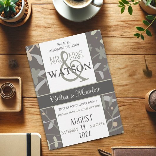 Bloemenveren Elegante Moderne Inspirivity Bruiloft Kaart