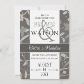 Bloemenveren Elegante Moderne Inspirivity Bruiloft Kaart (Voorkant)