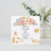 Bloemenverf splash bruiloft kaart (Staand voorkant)