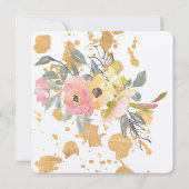 Bloemenverf splash bruiloft kaart (Achterkant)