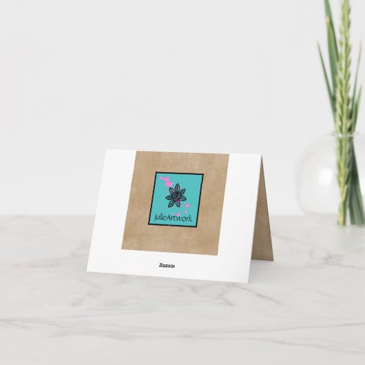  Bloemenverf Splatter Dank u kaart (Achterkant)