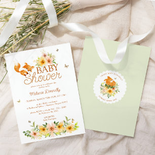 Bloemenverhalenboek Fox Genderneutraal Baby shower Kaart