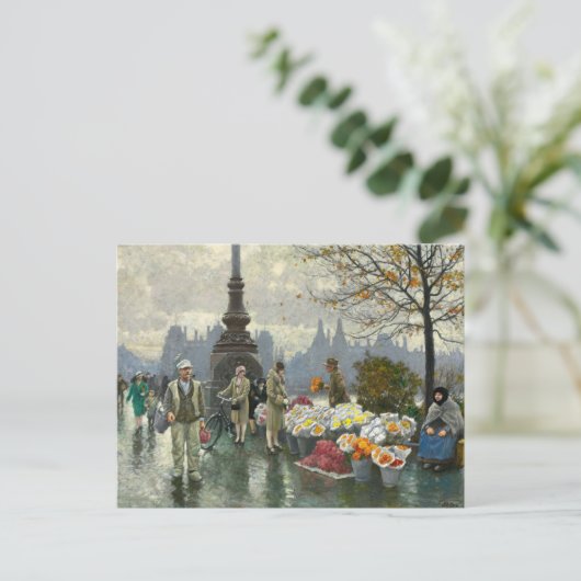 Bloemenverkopers | Paul Fischer Briefkaart (Staand voorkant)