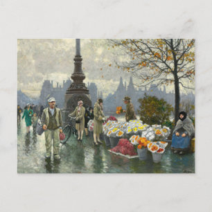 Bloemenverkopers   Paul Fischer Briefkaart