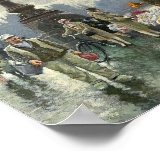 Bloemenverkopers | Paul Fischer Poster (Hoek)