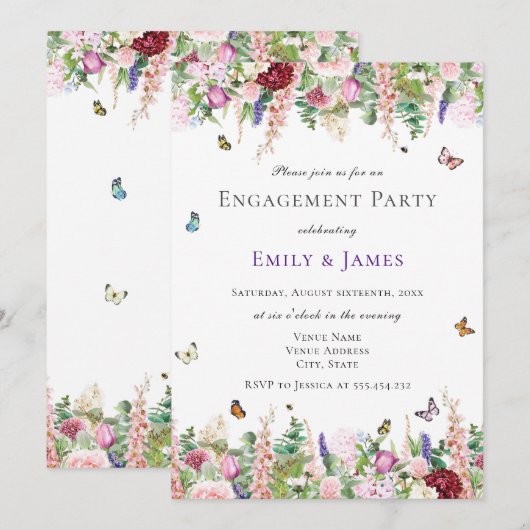 Bloemenverlovingsfeest Kaart (Voorkant / Achterkant)