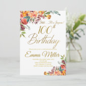 Bloemenverrassing 100ste Verjaardagsfeest Kaart (Staand voorkant)