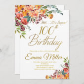 Bloemenverrassing 100ste Verjaardagsfeest Kaart (Voorkant / Achterkant)